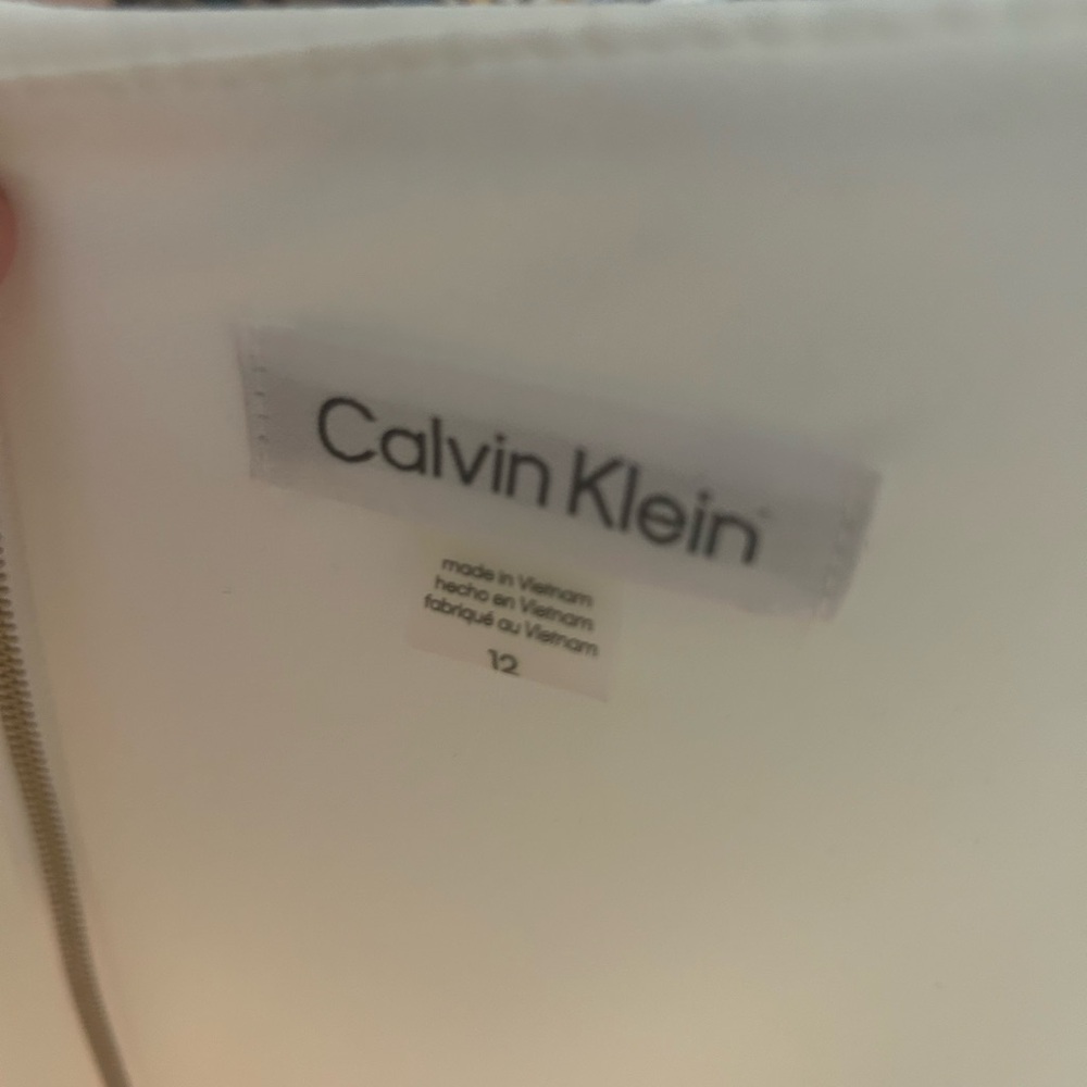 Calvin Klein White Cape Sheath Dress - Picture 5 of 6